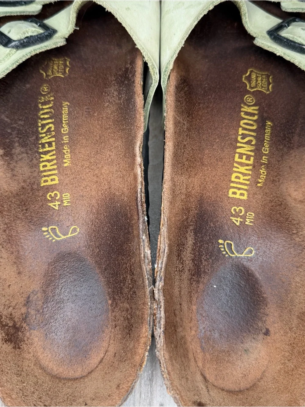 Birkenstock Ibiza Two Strap Light Green Mens Leather Sandals Sz US 10 / EUR 43